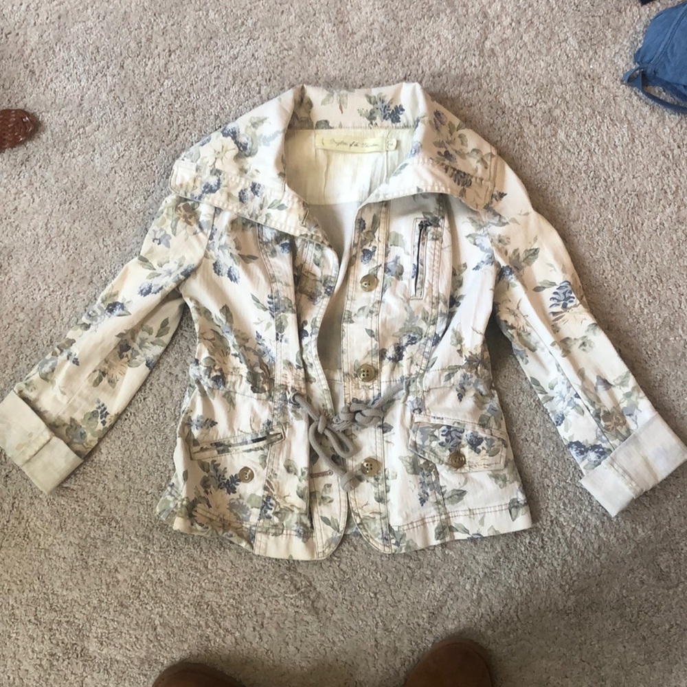 Anthropologie Floral Anorak Jacket